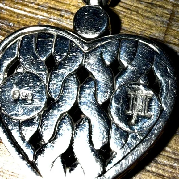 John Hardy Sterling Silver Diamond Heart Pendant - Picture 3 of 3